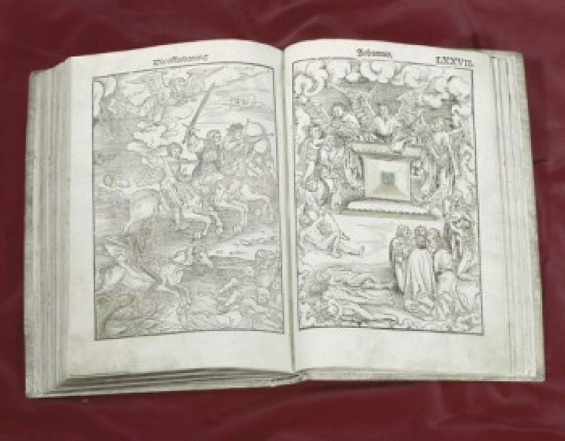 Martin Luther Bible Four Horsemen of Apocalypse 1523AD Manuscripts American Bible Society New York Canvas Art - (18 x 24)
