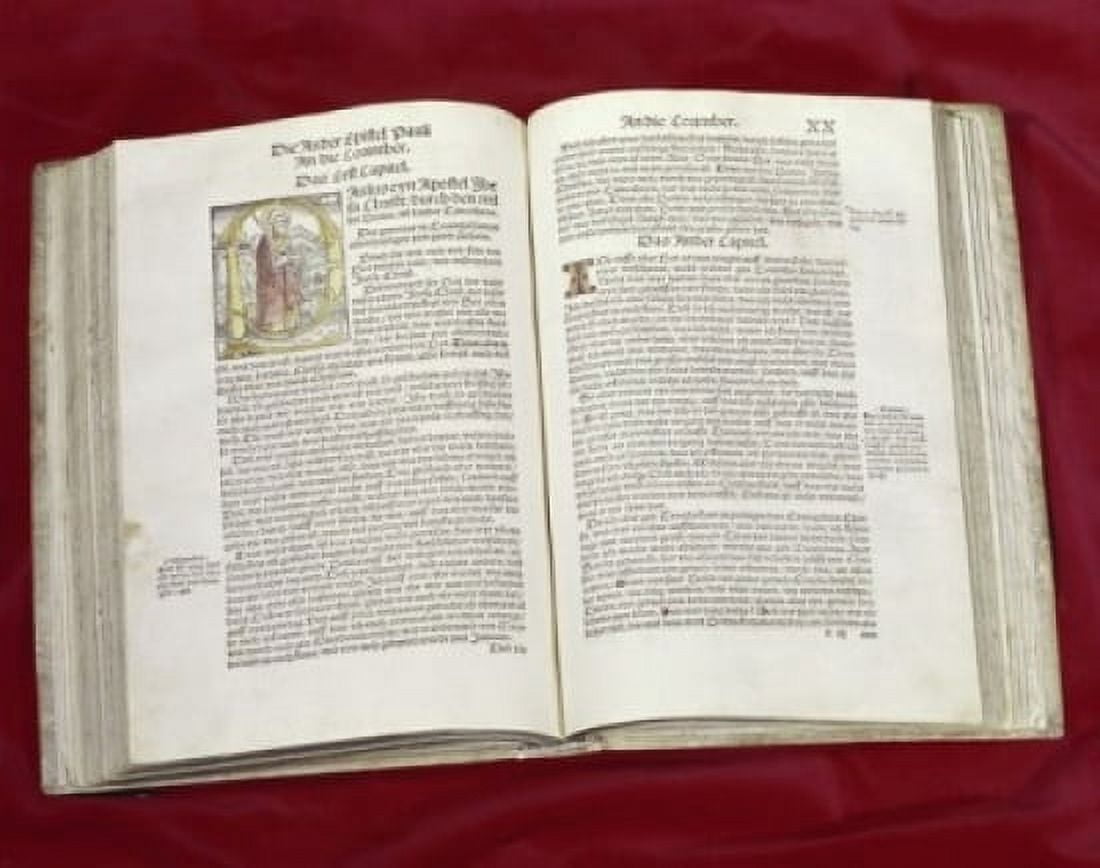 Martin Luther Bible St Lukes Gospel 1523 AD Manuscripts American Bible Society New York USA Canvas Art - (24 x 36)