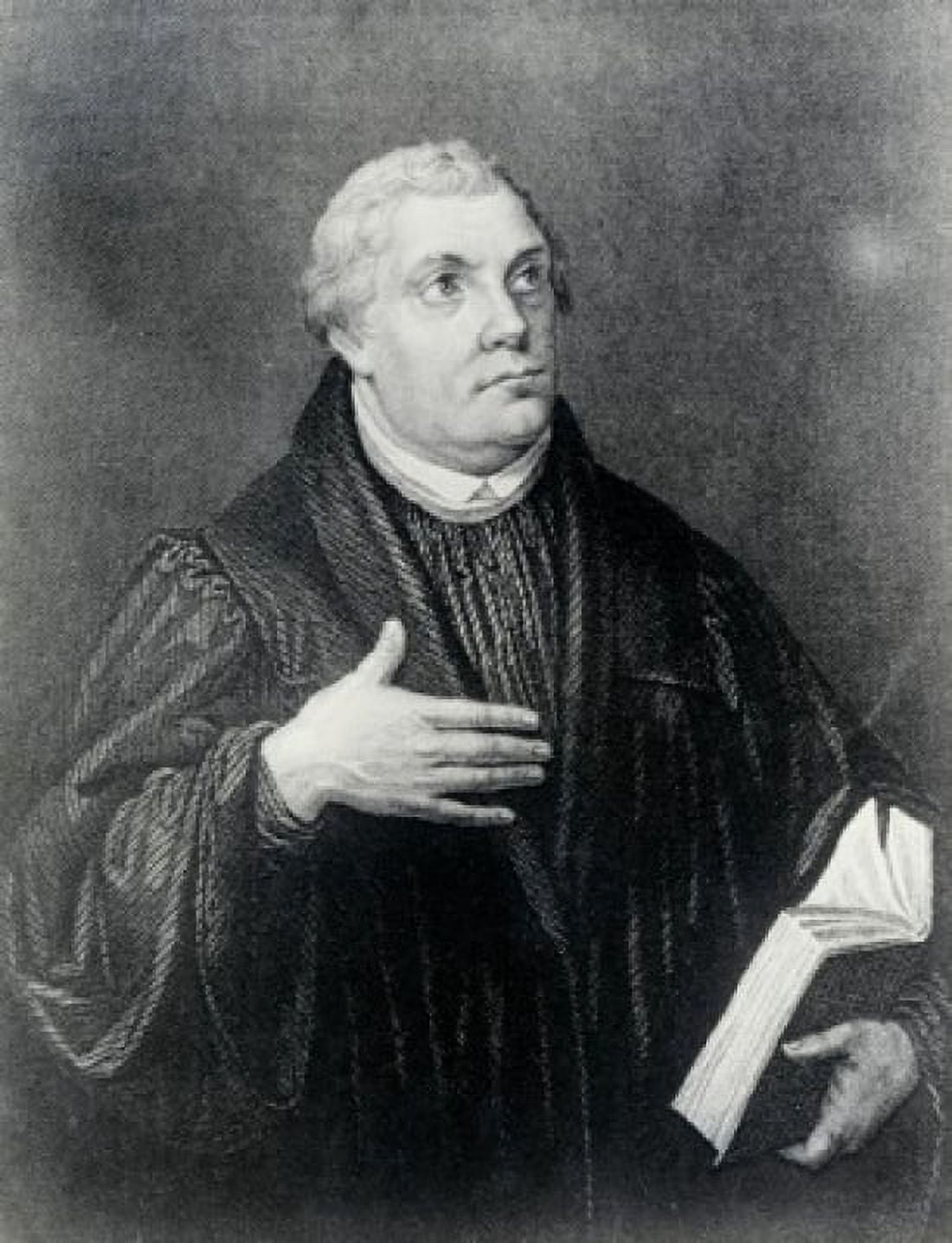 Martin Luther Founder of Protestantism Engraving after painting by Lucas Cranach the Elder (1472-1553 German) Canvas Art - Lucas Cranach (24 x 36)