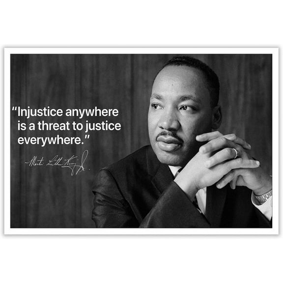 Martin Luther King African American Hero Wall Art History Poster Size 24''x36''-Gategoo