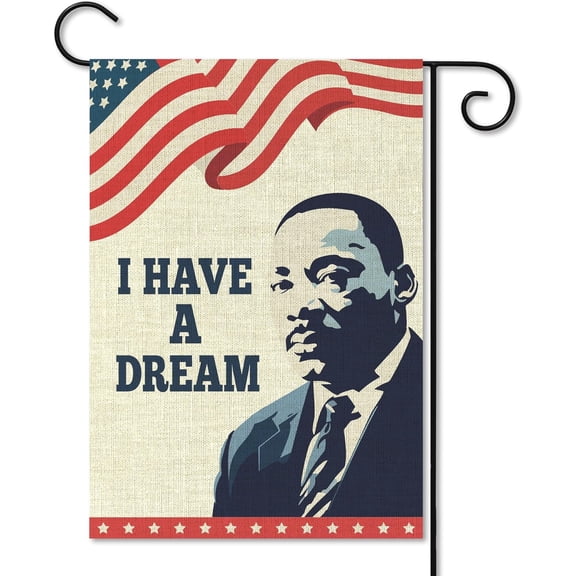 Martin Luther King Jr. Day Garden Flag Famous Advocates of Non-violent Protest Burlap Yard Banners I Have A Dream Double Sided Print Honoring Great Men House Flag Memorial Day Outdoor Decor