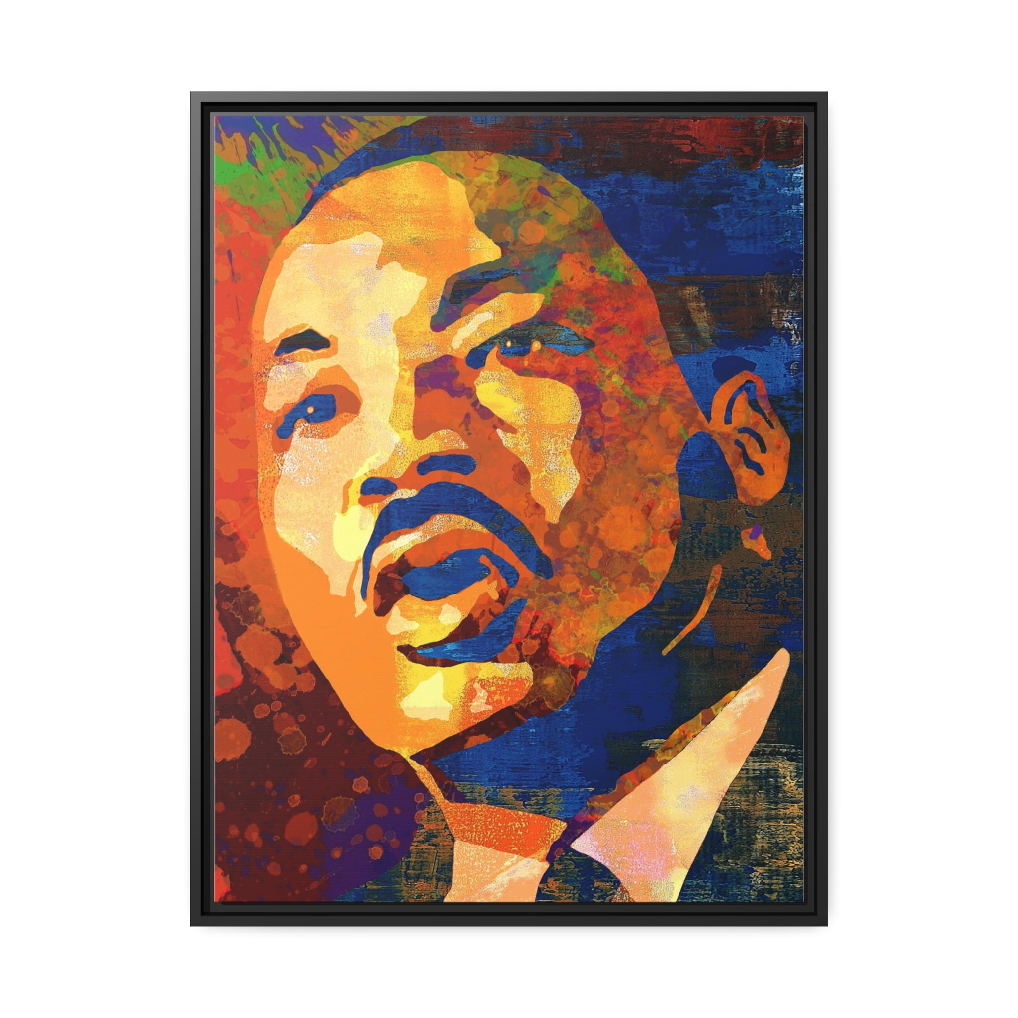 Martin Luther King Jr Framed Canvas Wall Art - Warhol Style Pop Art ...