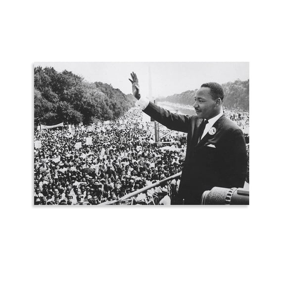 Martin Luther King Jr. Glossy Poster Print Photo Art Painting Canvas Poster Home Decorative Bedroom Modern Decor Posters Gifts 20x30inch(50x75cm)