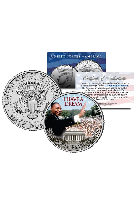 Martin Luther King Jr. "I Have a Dream" Official JFK Kennedy Half Dollar US Coin