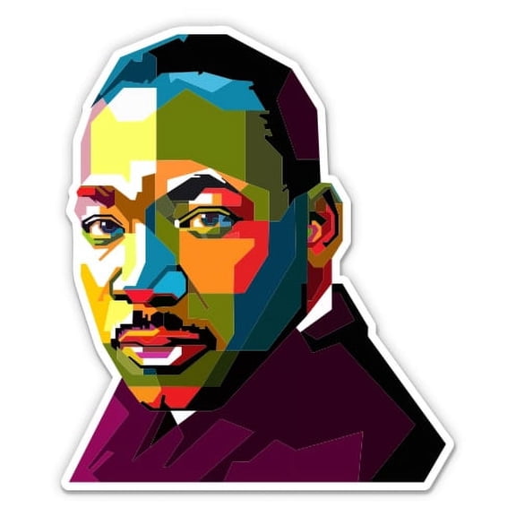 Martin Luther King Jr. MLK - 3" Vinyl Sticker - For Car Laptop I-Pad Phone Helmet Hard Hat - Waterproof Decal