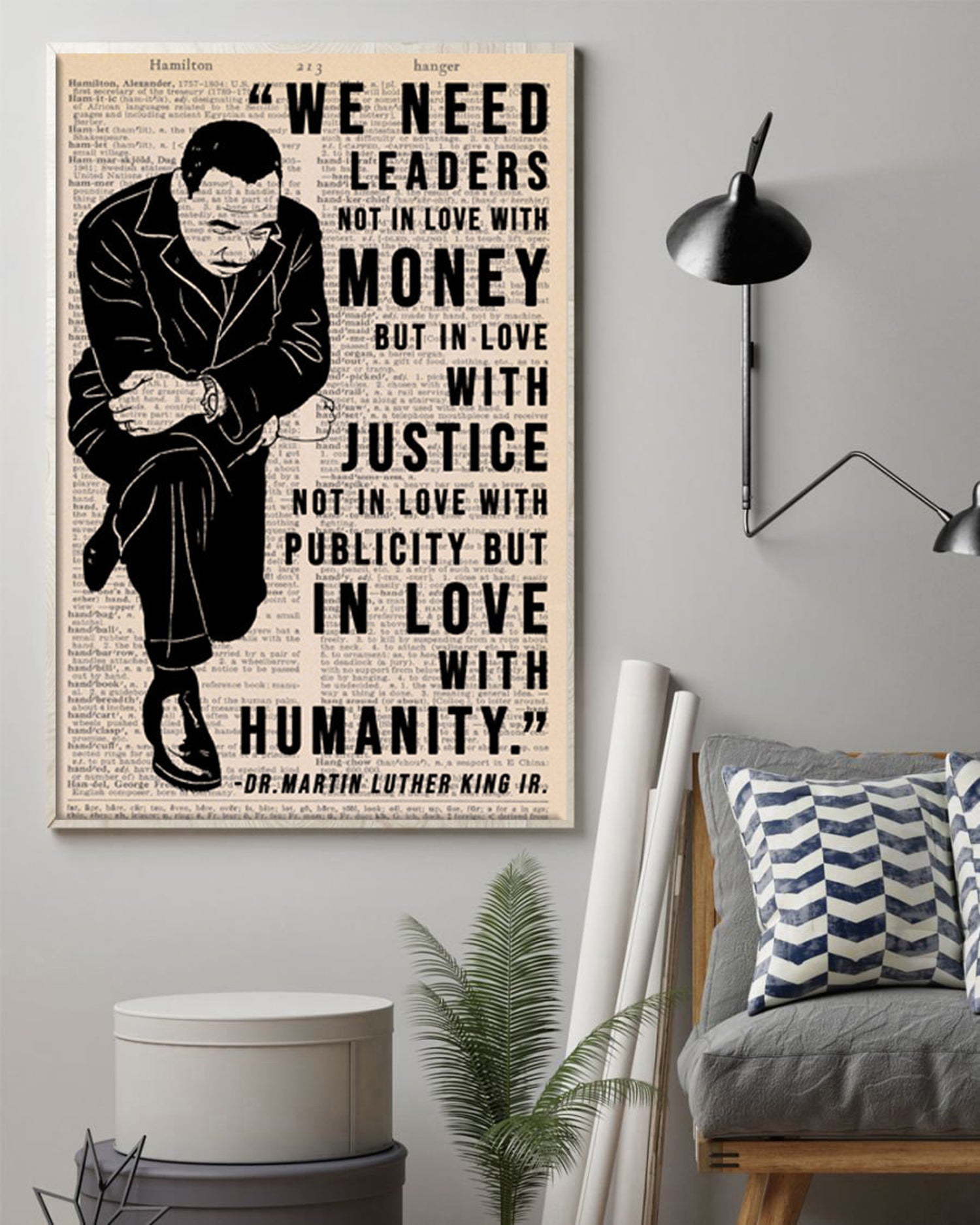 Martin Luther King Portrait Poster Martin Luther King Saying Poster We