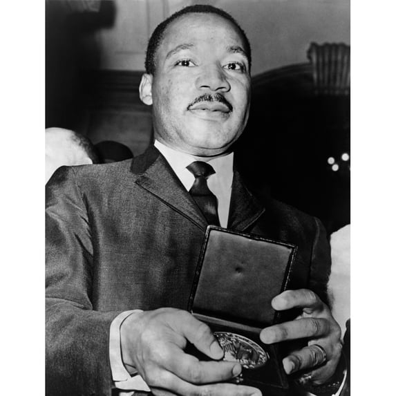 Martin Luther King Showing A Medallion From Mayor Wagner. One Week After He Accepted The Nobel Peace Prize King Was