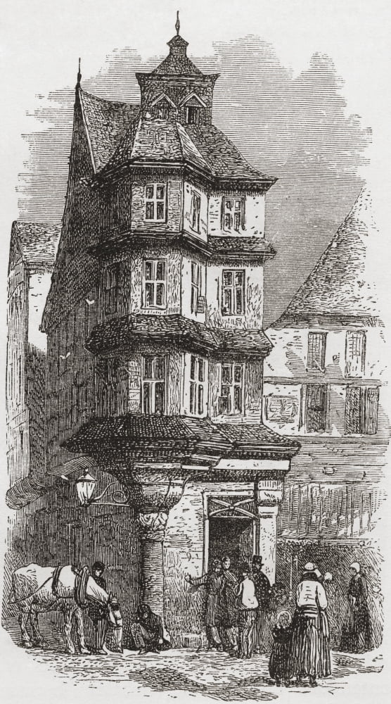 Martin Luthers House Frankfurt Am Main Hesse Germany In The 19Th Century From Pictures From The German Fatherland Published C1880 Canvas Art - Ken Welsh Design Pics (11 x 20)