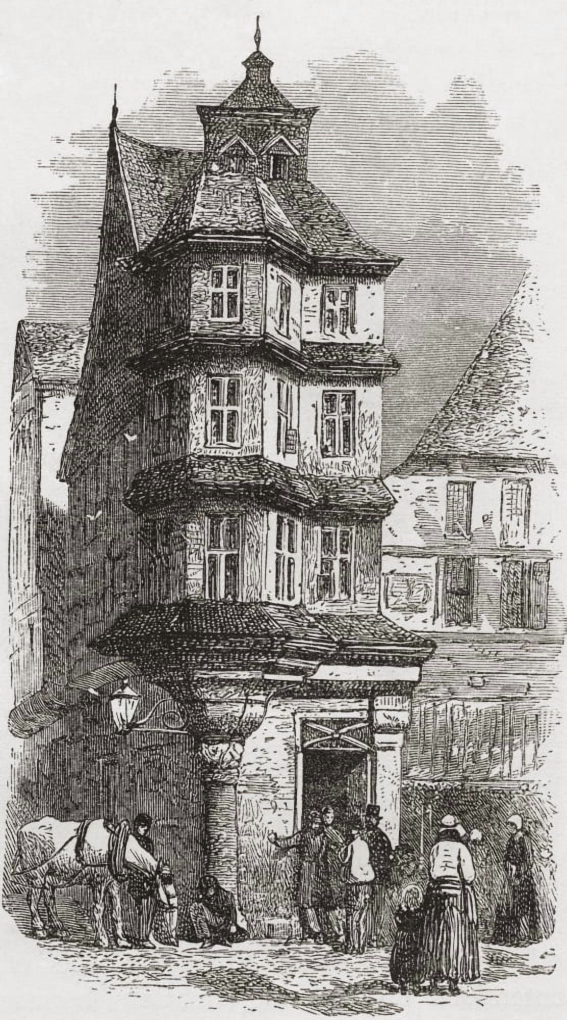 Martin Luthers House Frankfurt Am Main Hesse Germany In The 19Th Century From Pictures From The German Fatherland Published C1880 Canvas Art - Ken Welsh Design Pics (22 x 40)