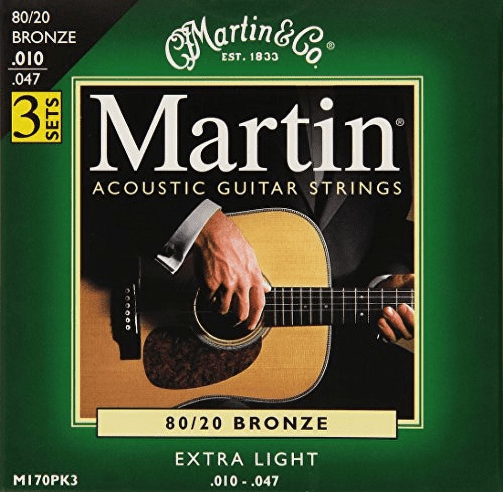 Martin M170 3Pack 80/20 Bronze ExtraLight Gauge Acoustic Strings