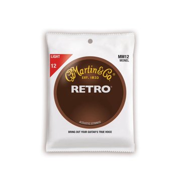 Martin Retro Monel Acoustic Guitar Strings MM12 - Vintage Tone Nickel Blend Strings For Warm Sound