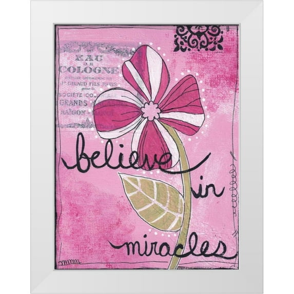 Martin, Monica 12x14 White Modern Wood Framed Museum Art Print Titled - Believe In Miracles