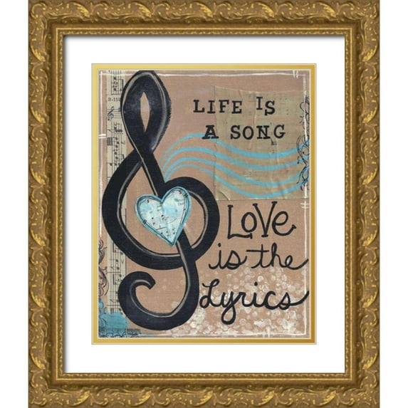 Martin, Monica 20x24 Gold Ornate Wood Framed with Double Matting Museum Art Print Titled - Life Is A Song