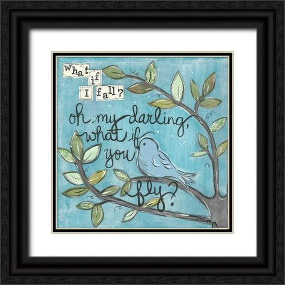 Martin, Monica 26x26 Black Ornate Wood Framed with Double Matting Museum Art Print Titled - What If You Fly
