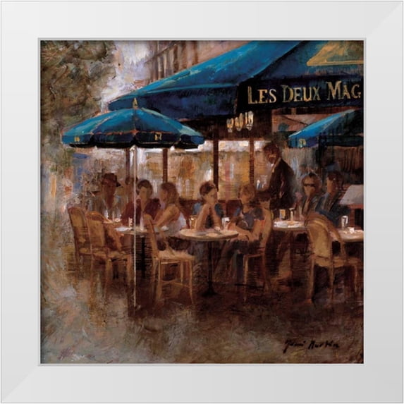 Martin, Noemi 12x12 White Modern Wood Framed Museum Art Print Titled - Les Deux Magots