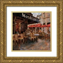 Martin, Noemi 20x20 Gold Ornate Wood Framed with Double Matting Museum Art Print Titled - Mondrian Cafe