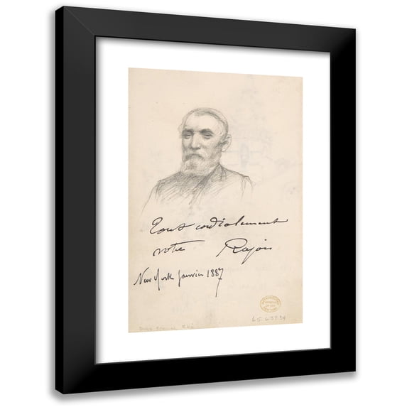 Martin Rico y Ortega 17x24 Black Modern Framed Museum Art Print Titled - Portrait of Man (1833-1908)
