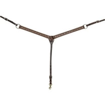 Martin Saddlery 1-1/2in Roughout Breast Collar withTurq St Chocolate