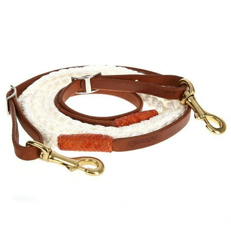 Martin Saddlery Nylon Braided Latigo Roping Rein with Leather Ends - 5/8" x 7ft