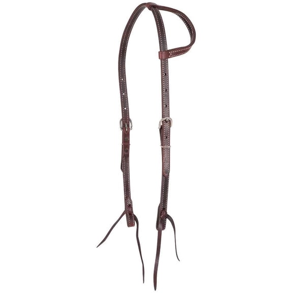 Martin Saddlery Headstall Latigo Slip Ear Doubled 5/8 Choc HF441SL
