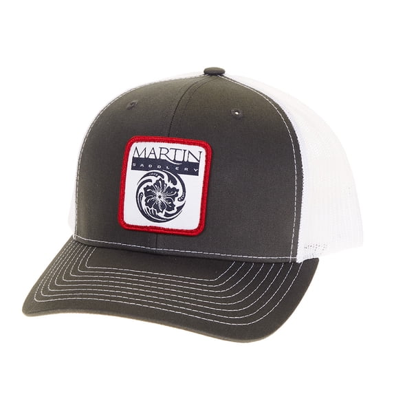 Martin Saddlery Mens Square Patch Logo Cap OS Charcoal/White