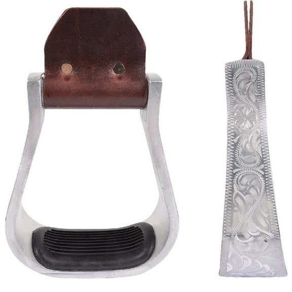 Martin Saddlery Stirrup 2 in Engraved Aluminum Rubber