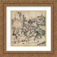 thumbnail image 1 of Martin Schongauer 2x Matted 20x20 Gold Ornate Framed Art Print 'Peasant Family Going to the Market', 1 of 2