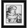 thumbnail image 1 of Martin Schongauer 2x Matted 20x24 Black Ornate Framed Art Print 'Bust of a Monk Assisting at Communion', 1 of 2