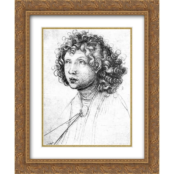 Martin Schongauer 2x Matted 20x24 Gold Ornate Framed Art Print 'Angel's head'