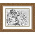 thumbnail image 1 of Martin Schongauer 2x Matted 24x20 Gold Ornate Framed Art Print 'The elephant and his trainer', 1 of 2