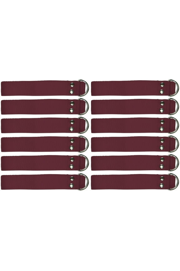 Dozen (12) Pack Nylon Football Pant Belts, One Size Fits All (Maroon)