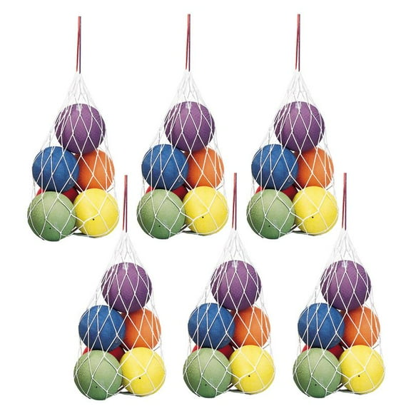 Martin Sports Mesh Sports Ball Bag with Drawstring, 24" x 36", Pack of 6