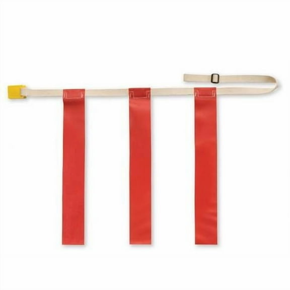 Martin Sports SINGLE (1) Adjustable Flag Football Belt; Quick Release with 3 Flags (Red)