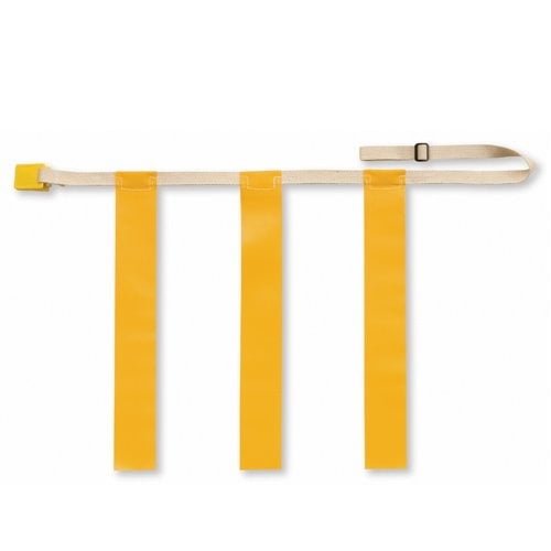 Martin Sports SINGLE (1) Adjustable Flag Football Belt; Quick Release with 3 Flags (Yellow)