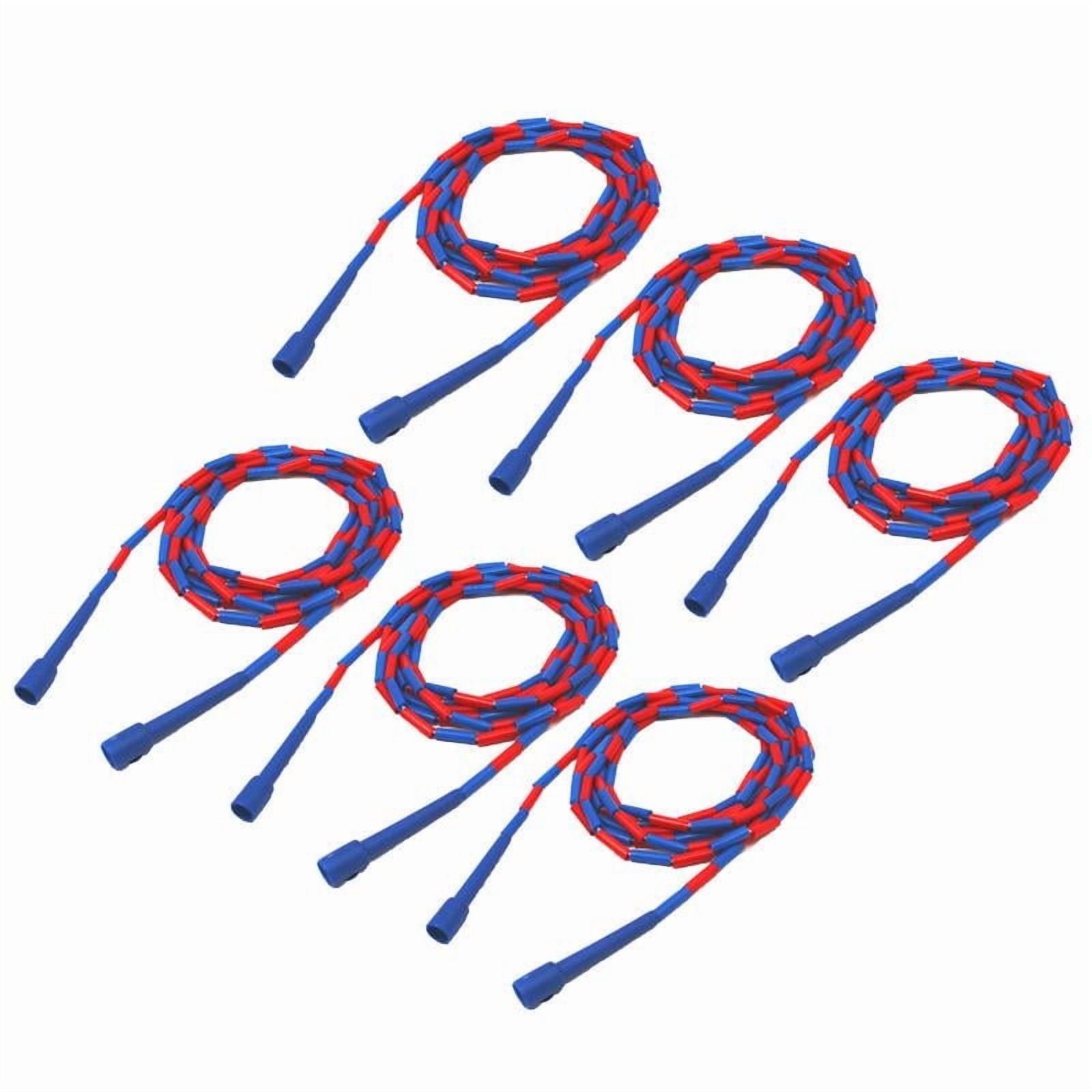 Martin Sports Segmented Plastic Jump Rope 16' (6 Pack) - Double Dutch Beaded Jump Ropes for Kids