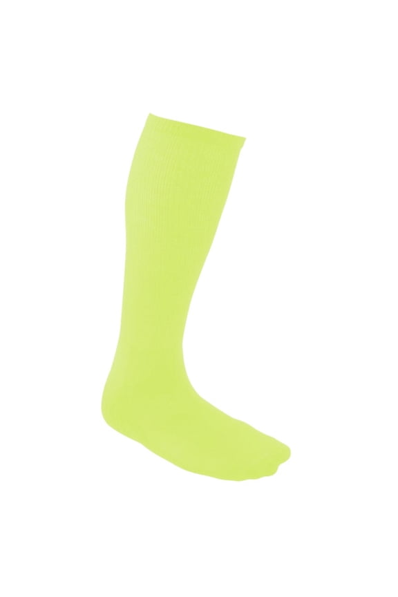 Single (1) Pair Team All Sports Tube Socks, Optic Yellow, S-L (Large)