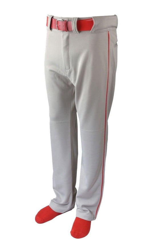 Martin Sports YOUTH Baseball Pants, GREY with Piping