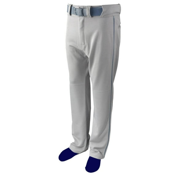 Martin Sports YOUTH Baseball / Softball Belt Loop GREY Pants with NAVY Piping