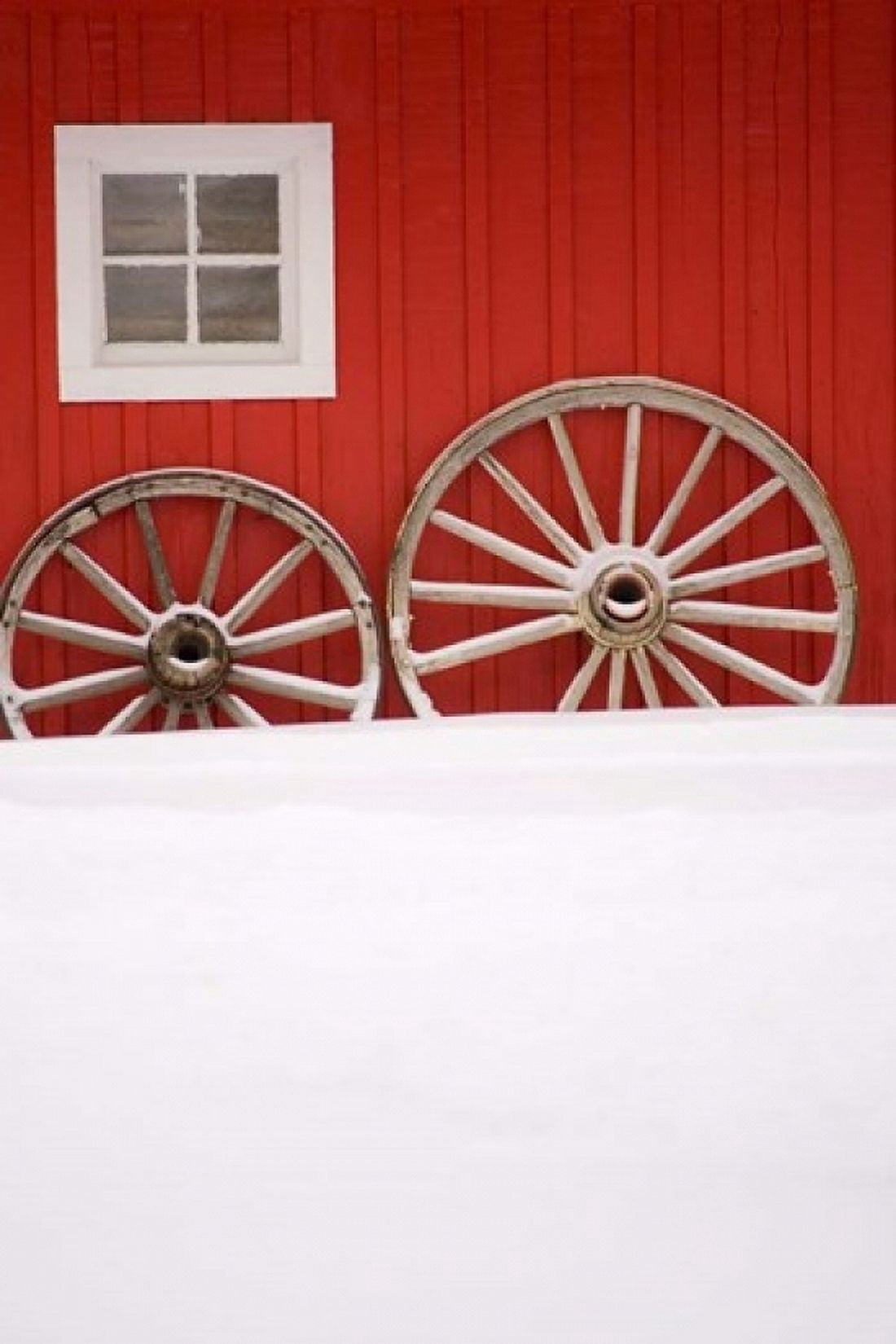 Martin Stables Window and Wheel Detail Banff Alberta Canvas Art - Michele Westmorland DanitaDelimont (24 x 36)