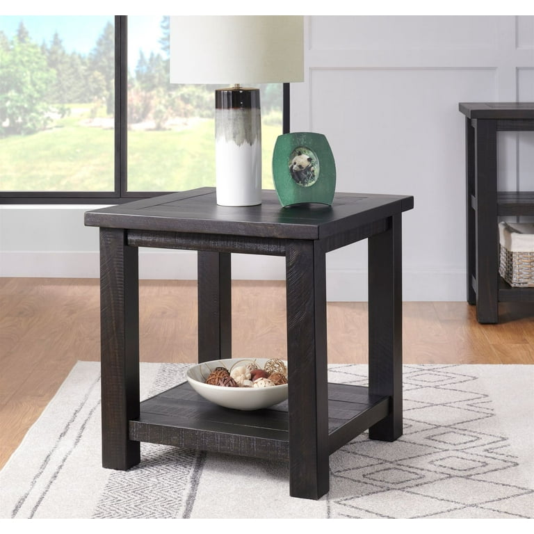 Martin Svensson Home Black Coffee Space Saver Solid Wood End Table
