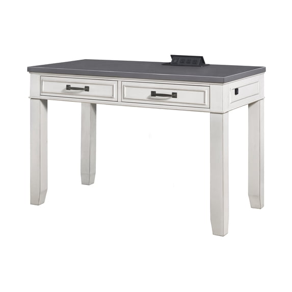 Martin Svensson Home Del Mar 48" Desk with Fingerprint Lock, White and Grey
