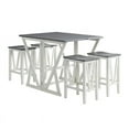 thumbnail image 1 of Martin Svensson Home Del Mar 5 Piece Table and Stool Set White and Grey, 1 of 13
