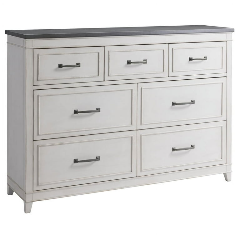 White dresser on sale gray top