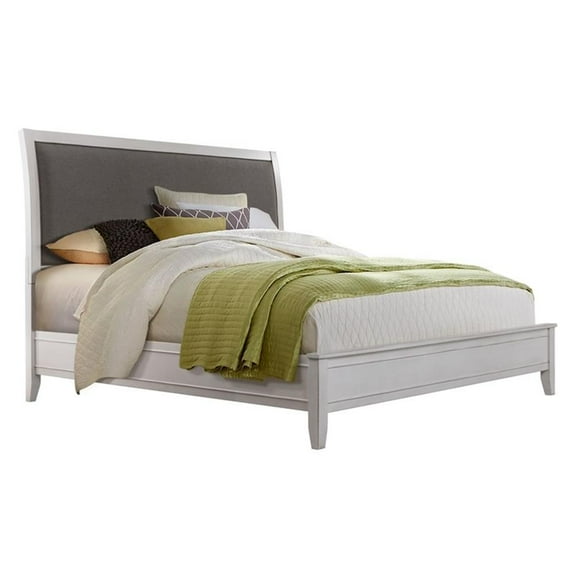 Martin Svensson Home Del Mar California King Bed White with Gray Linen