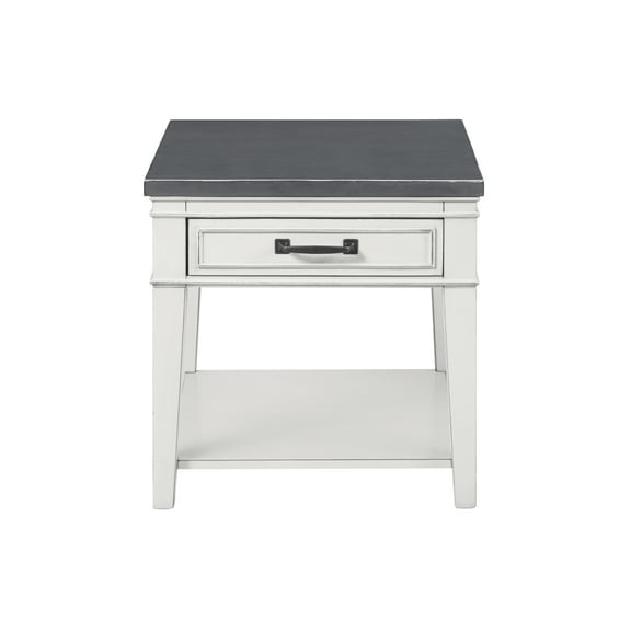 Martin Svensson Home Del Mar End Table Antique White and Grey