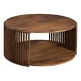 thumbnail image 1 of Martin Svensson Home Fenwick Round Slatted Solid Wood Coffee Table in Dark Wood, 1 of 6