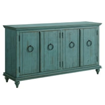 Martin Svensson Home Garden District Solid Wood TV Stand for TVs up to 70", Rustic Turquoise