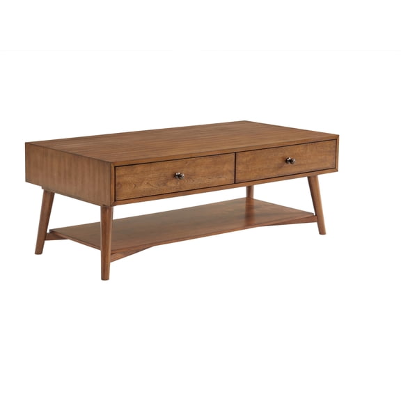 Martin Svensson Home Mid Century Modern 2 Drawer Coffee Table, Cinnamon