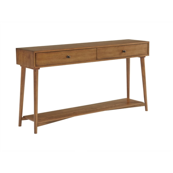 Martin Svensson Home Mid Century Modern 2 Drawer Sofa Console Table, Cinnamon