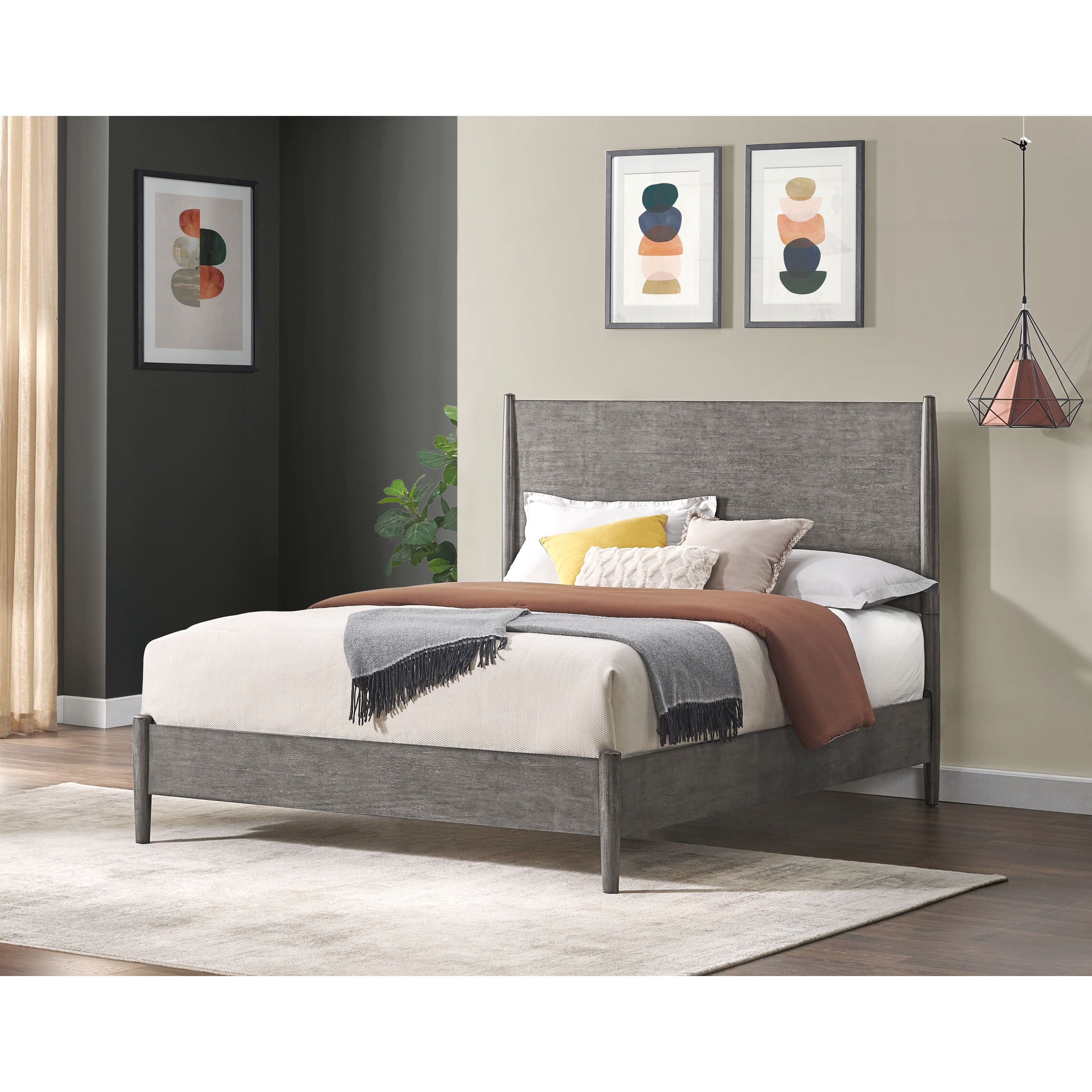 Martin Svensson Home Mid-Century Modern Panel Bed White/Grey/Black ...